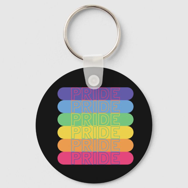 Pride in rainbow colors           keychain (Front)
