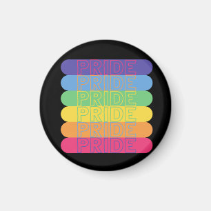 Pride in rainbow colors magnet