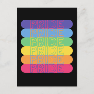 Pride in rainbow colors postcard