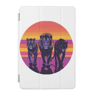 Pride in the Wild – Retro Big Cats Silhouette iPad Mini Cover