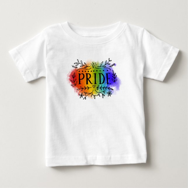 Pride in Watercolor Baby T-Shirt (Front)