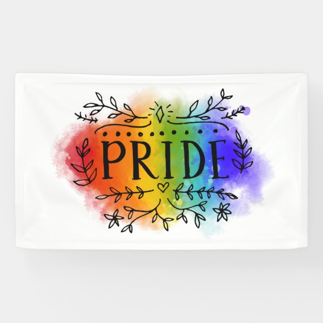 Pride in Watercolor Banner (Horizontal)