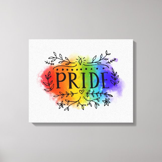 Pride in Watercolor Canvas Print (Front)