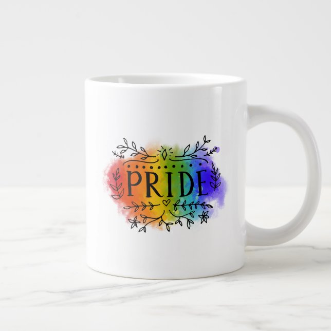 Pride in Watercolor Giant Coffee Mug (Right)