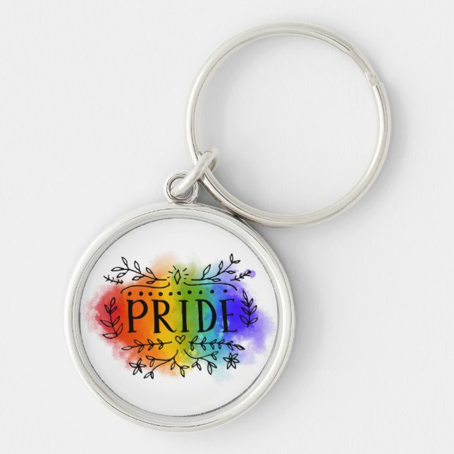 Pride in Watercolor Keychain (Front)