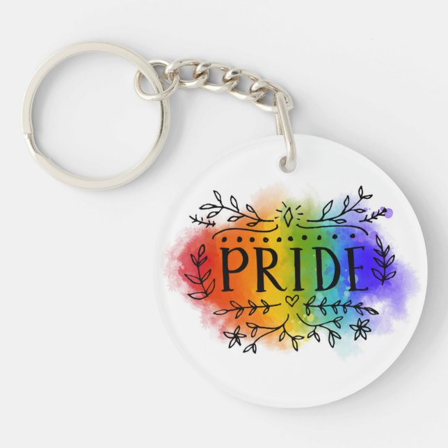 Pride in Watercolor Keychain (Front)