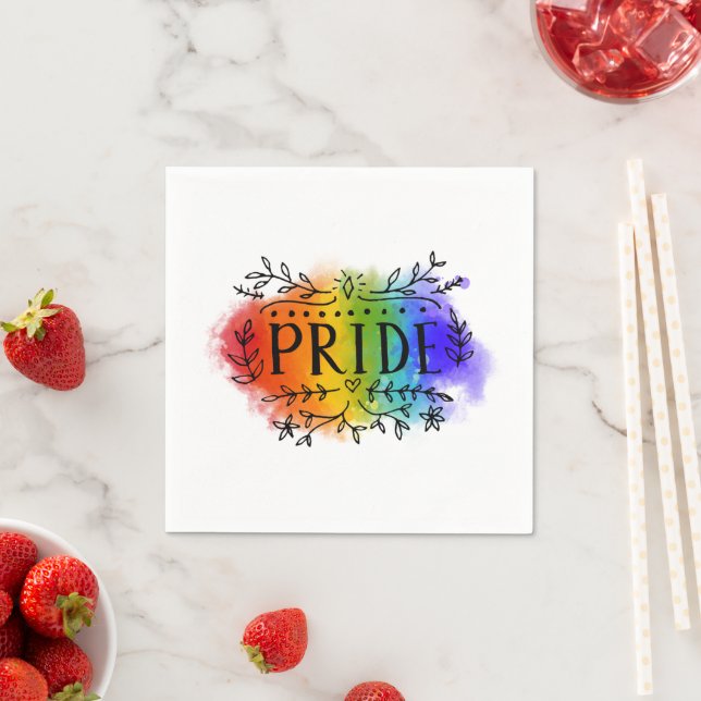 Pride in Watercolor Napkins (Insitu)