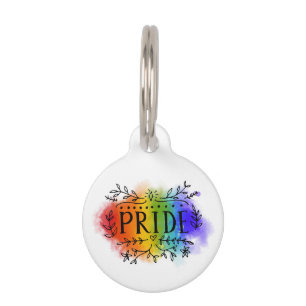Pride in Watercolor Pet ID Tag