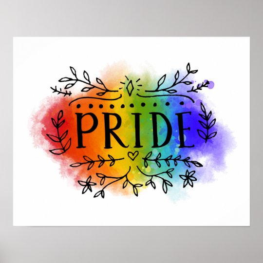 Pride in Watercolor Poster | Zazzle.com