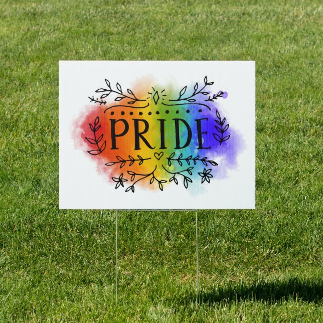 Pride in Watercolor Sign (Insitu)