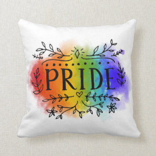 Pride in Watercolor Throw Pillow