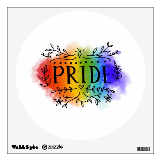 Pride in Watercolor Wall Decal (Front)