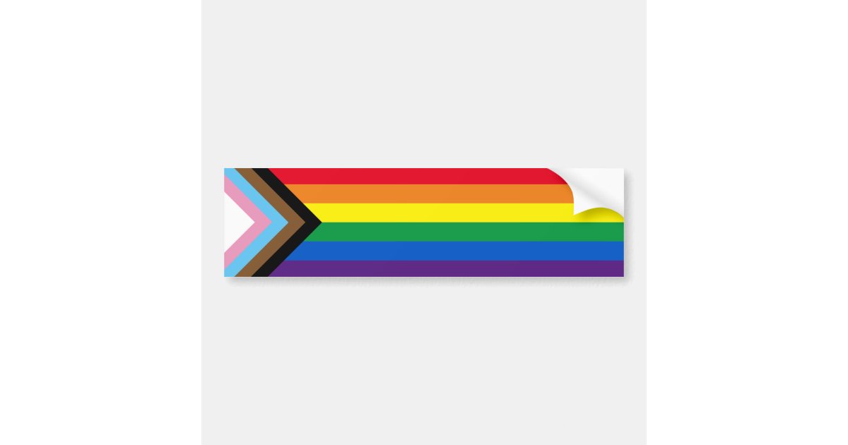 Pride Inclusive diverse rainbow Lgbtq gay flag car Bumper Sticker | Zazzle