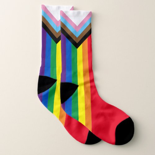 Pride Inclusive diverse rainbow Lgbtq gay flag Socks