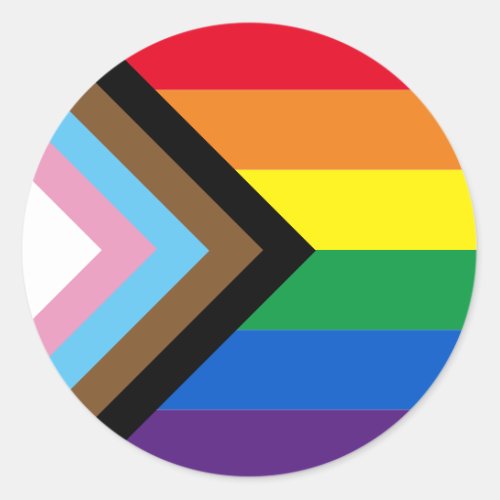 Pride Inclusive diversity rainbow Lgbtq gay flag Classic Round Sticker