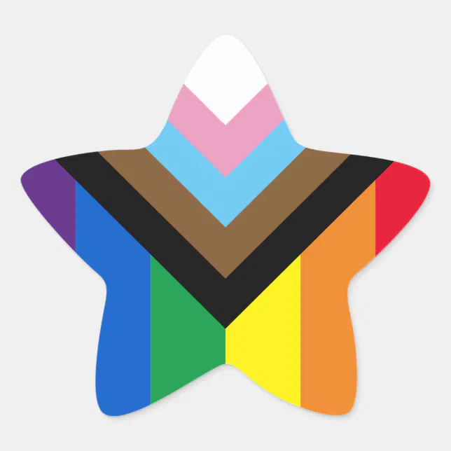 Pride Inclusive diversity rainbow Lgbtq gay flag Star Sticker | Zazzle