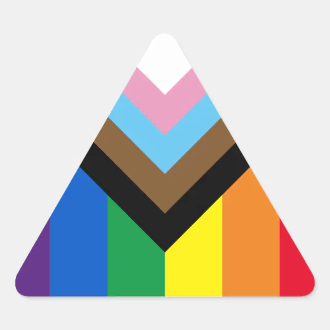 Pride Inclusive diversity rainbow Lgbtq gay flag Triangle Sticker | Zazzle