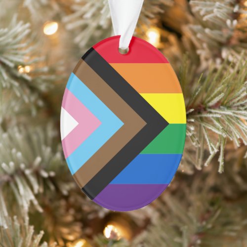 Pride Inclusive rainbow Lgbtq gay diversity flag Ornament