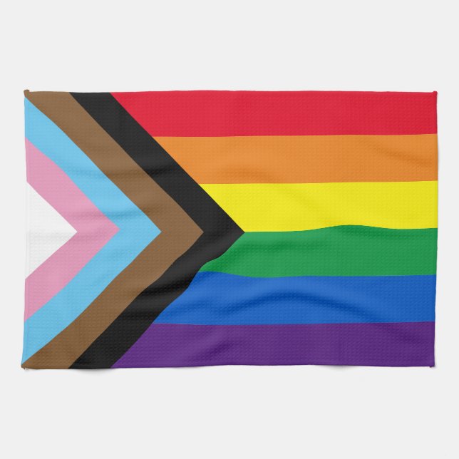 Pride Inclusive rainbow Lgbtq gay flag Kitchen Towel (Horizontal)