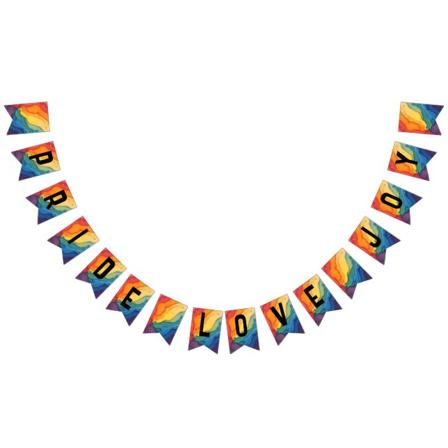 Pride joy and love party bunting flags (All)