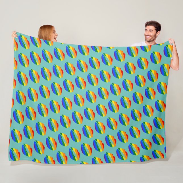 Pride Kiss Fleece Blanket (In Situ)