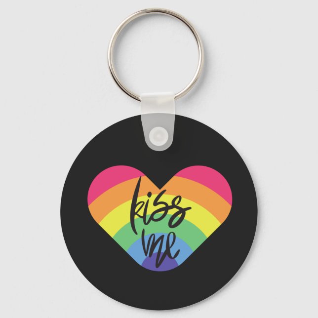 Pride- kiss me. love is fair.         keychain (Front)