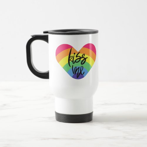 Pride_ kiss me love is fair   travel mug