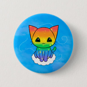 Pride Kitty T-shirt Button