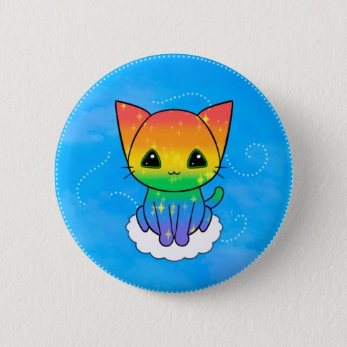 Pride Kitty T_shirt Button
