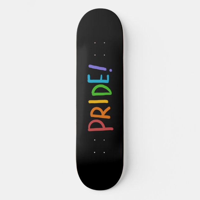 PRIDE LGBT Colors Typography Design Skateboard (Front)