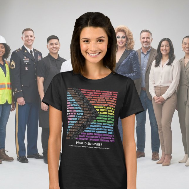 Pride LGBT Diversity Rainbow Word Cloud Female T-Shirt (Creator Uploaded)