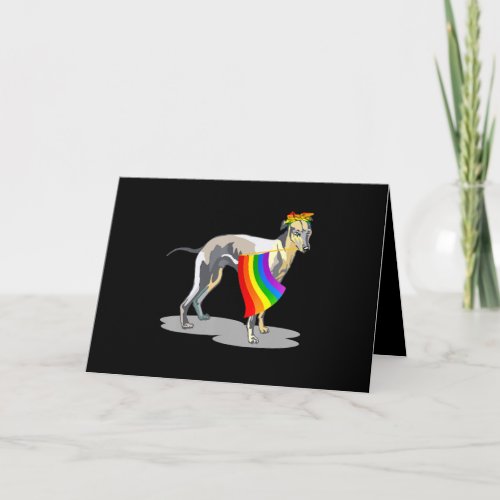 Pride Lgbt Flag Gay Be Lesbian Whippet Lover Gifts Card