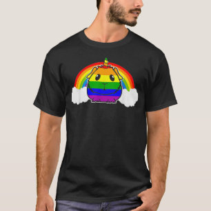 Pride LGBT Flag Unicorn Guinea Pig Matching Gay Le T-Shirt
