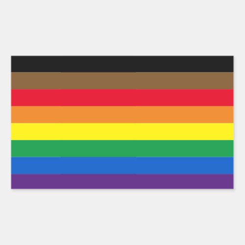 Pride lgbt lgbtq diversity inclusive rainbow flag rectangular sticker