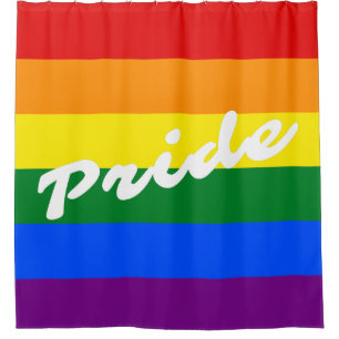 Pride LGBT LGBTQ Gay Lesbian Colorful Rainbow Flag Shower Curtain