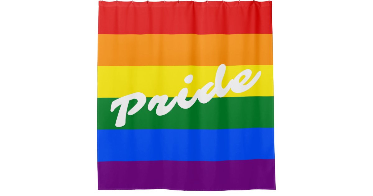 Pride Lgbt Lgbtq Gay Lesbian Colorful Rainbow Flag Shower Curtain