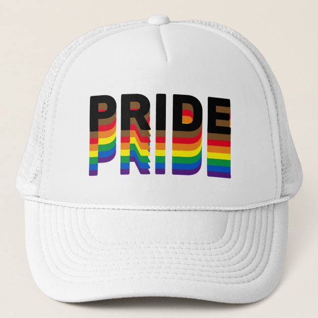 Pride lgbt lgbtq gay rainbow diversity inclusivity trucker hat (Front)