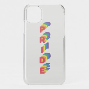 Pride lgbt lgbtq gay rainbow retro colors clear iPhone 11 case