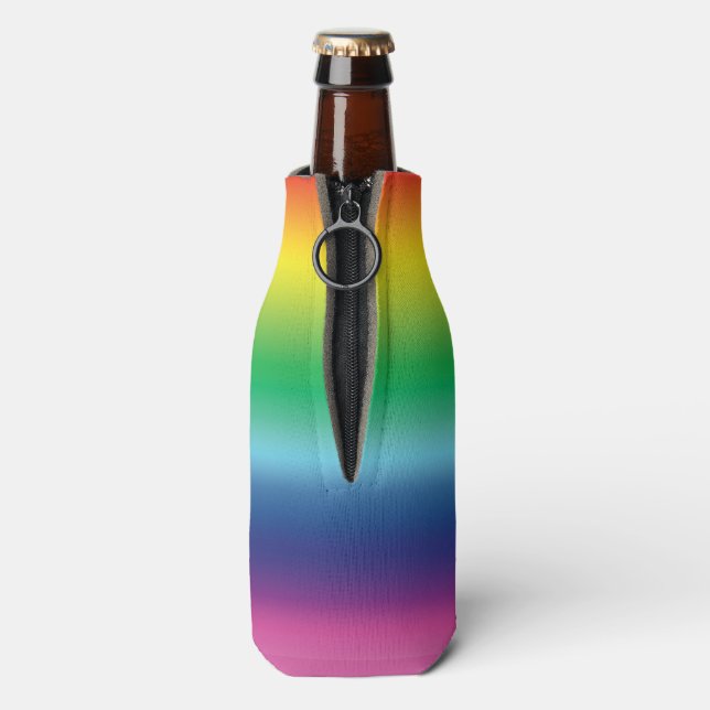 Pride lgbt lgbtq lgbtqia rainbow flag colors bottle cooler (Bottle Back)