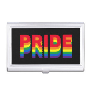 Pride lgbt lgbtq queer gay rainbow black business card case