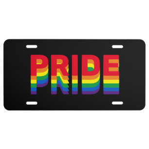 Pride lgbt lgbtq queer gay rainbow black license plate