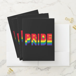 Pride lgbt lgbtq queer gay rainbow black pocket folder