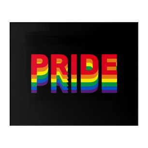 Pride lgbt lgbtq queer gay rainbow colors black acrylic print