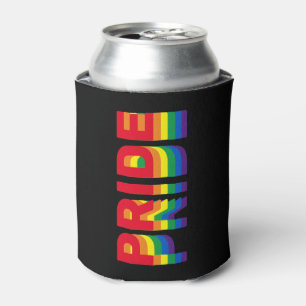 Pride lgbt lgbtq queer gay rainbow colors black can cooler