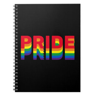 Pride lgbt lgbtq queer gay rainbow colors black notebook