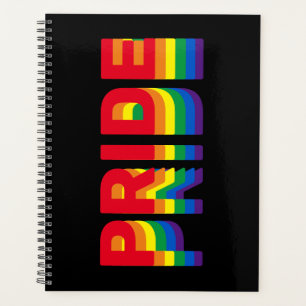 Pride lgbt lgbtq queer gay rainbow colors black planner