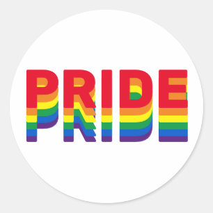 Pride lgbt lgbtq queer gay rainbow colors classic round sticker
