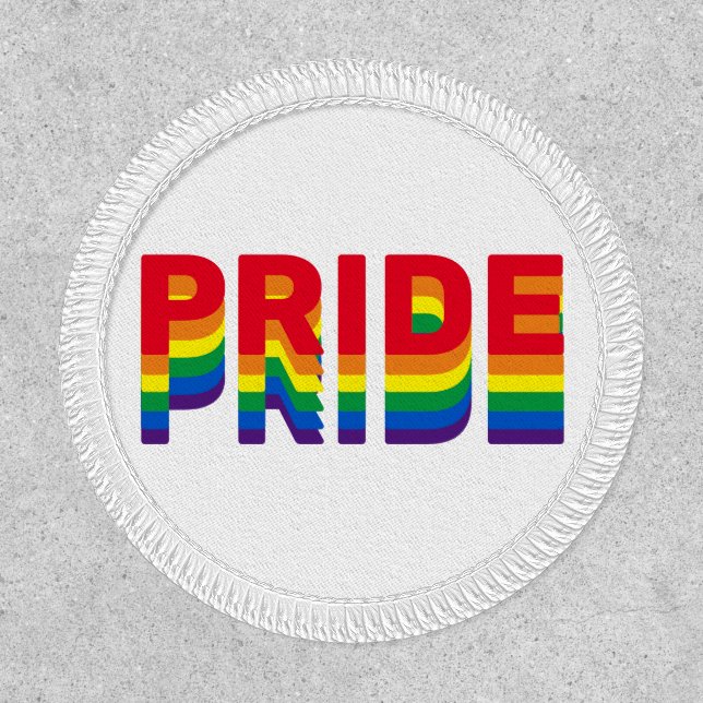 Pride lgbt lgbtq queer gay rainbow colors cool patch (Front)