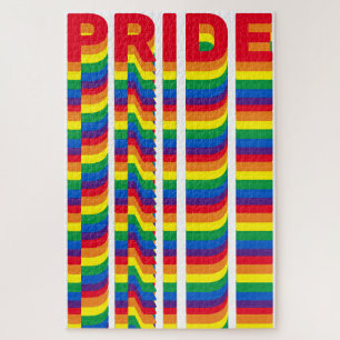 Pride lgbt lgbtq queer gay rainbow colors pattern jigsaw puzzle