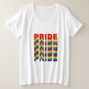 Pride lgbt lgbtq queer gay rainbow colors pattern plus size T-Shirt